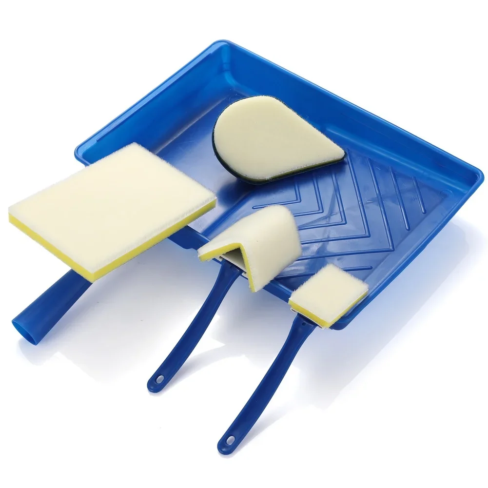 8 PCS 7 Inch Paint Brush Set  With Edge Line Brush Triangle Brush Wall Ceiling Pad Included Painter ﻿
