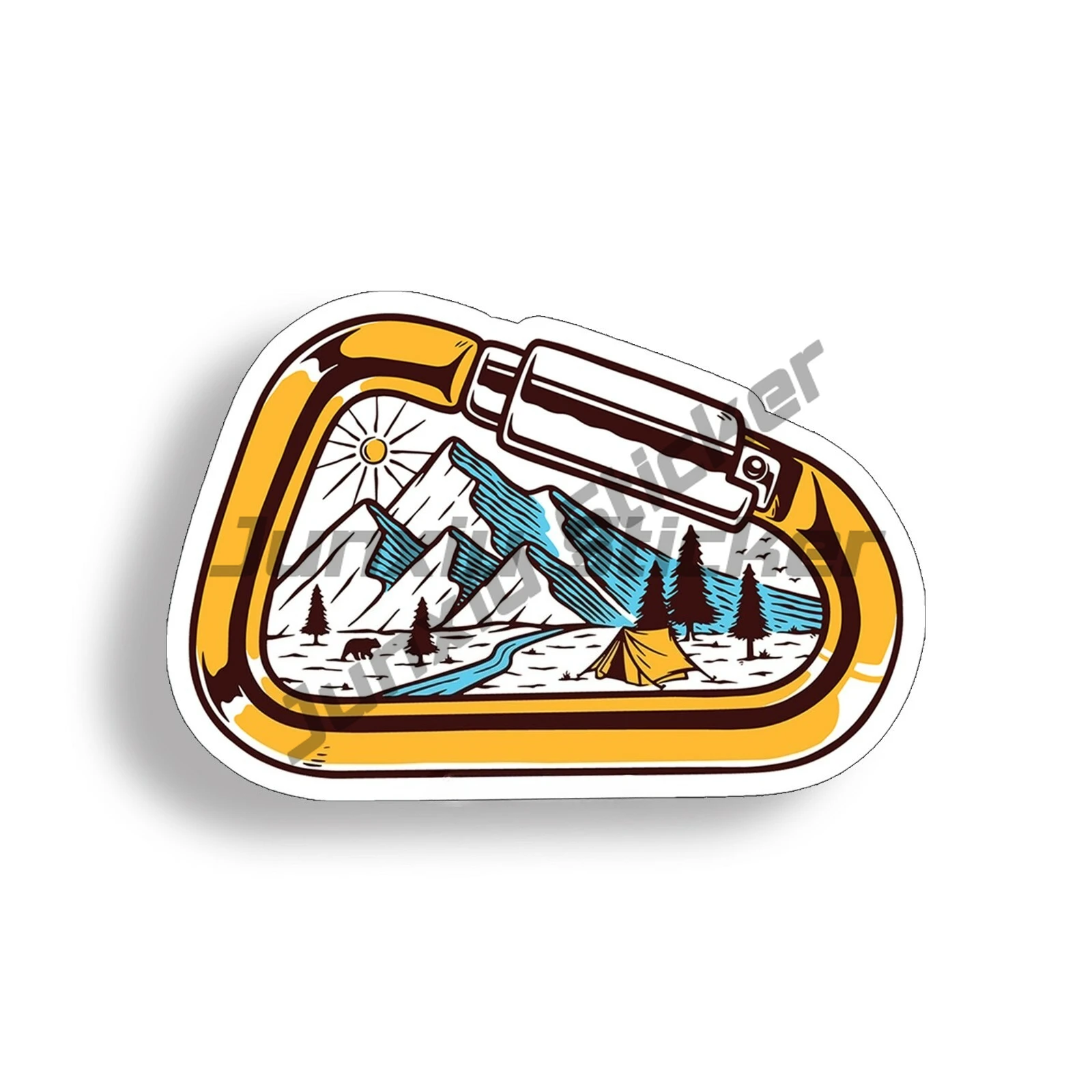 

Carabiner Hiking Stickers Hiking Cup Car Window Bumper Stickers