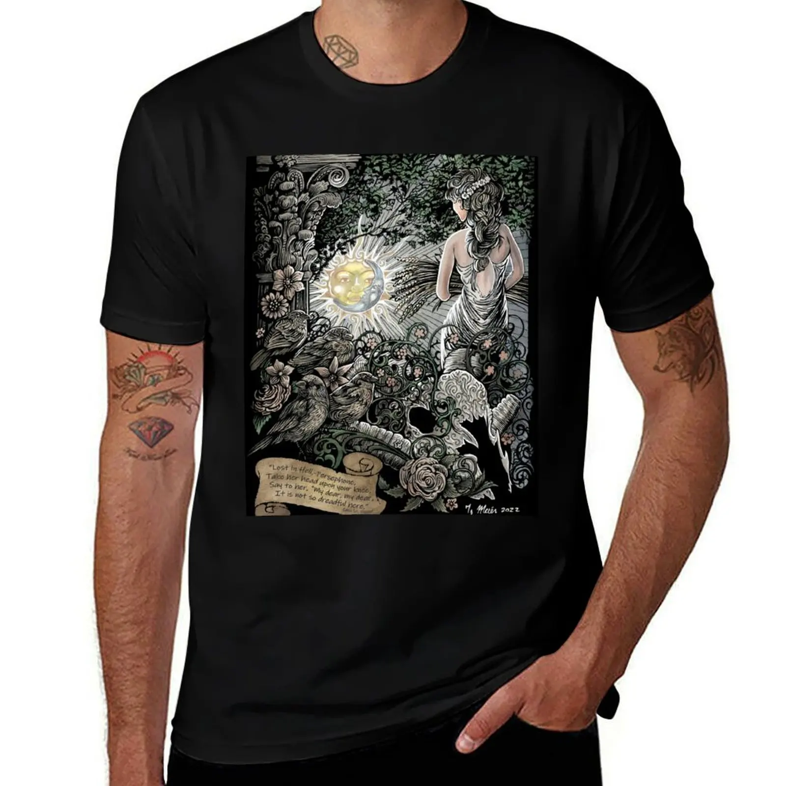 Lost in hell, Persephone, it is not so dreadful here T-Shirt Classic Graphic Short Sleeve Top T-Shirt