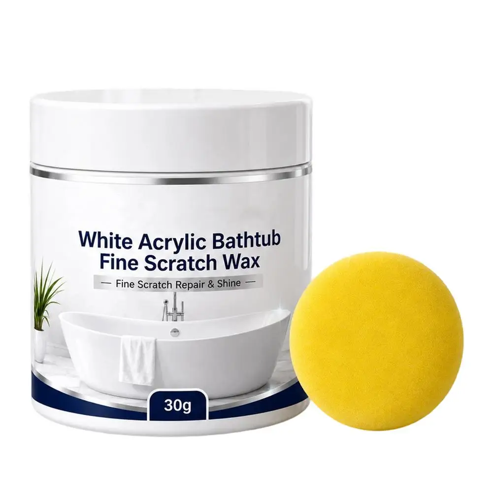 White Acrylic Bathtub Fine Scratch Repair Wax, Fine Scratch Remover Toilet Sink Shower Crack Hole Scratches Fix Adhesive