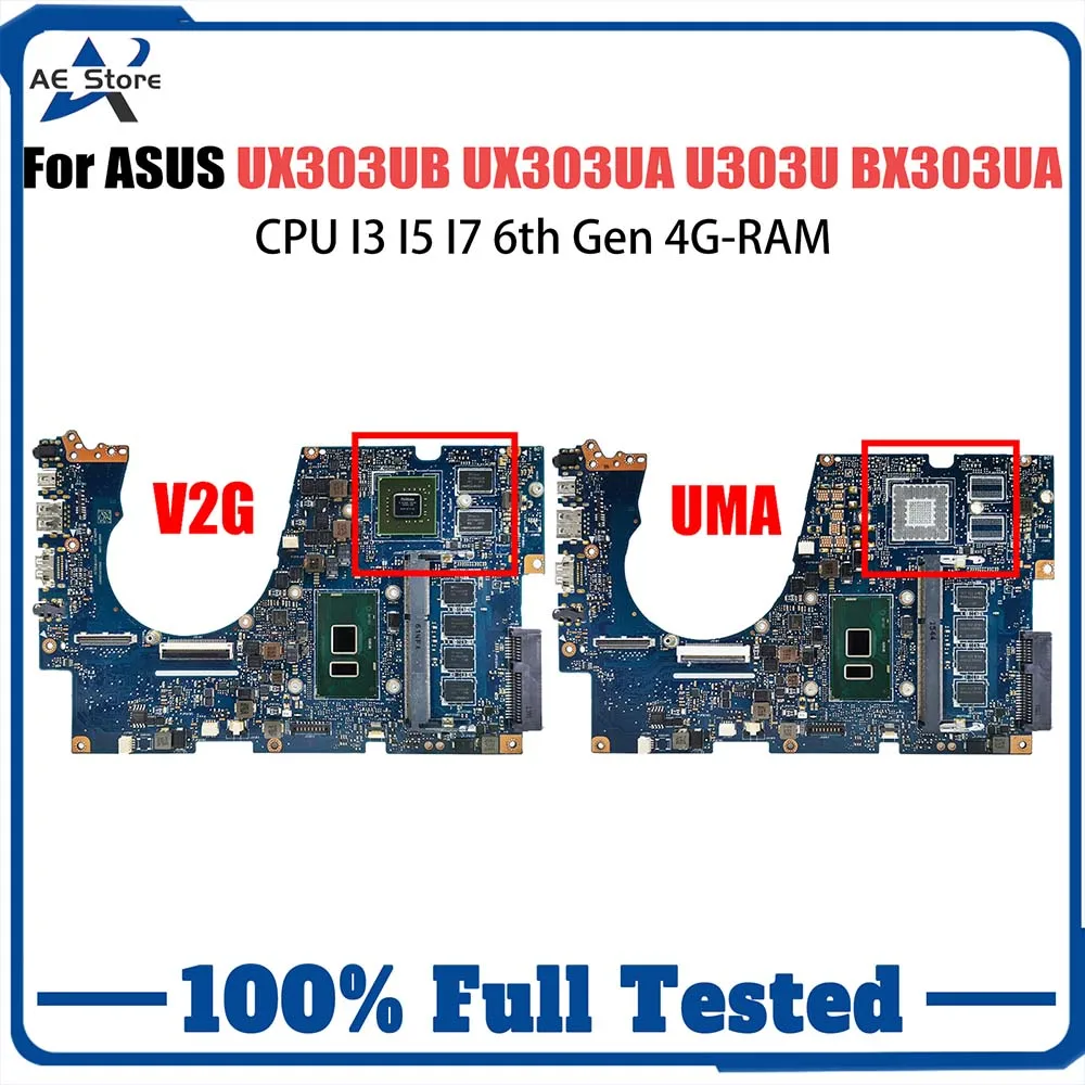 

UX303U Mainboard For ASUS UX303UB UX303UA U303UB BX303UA U303UA Laptop Motherboard With CPU I3 I5 I7 6th Gen 4G-RAM GT940M