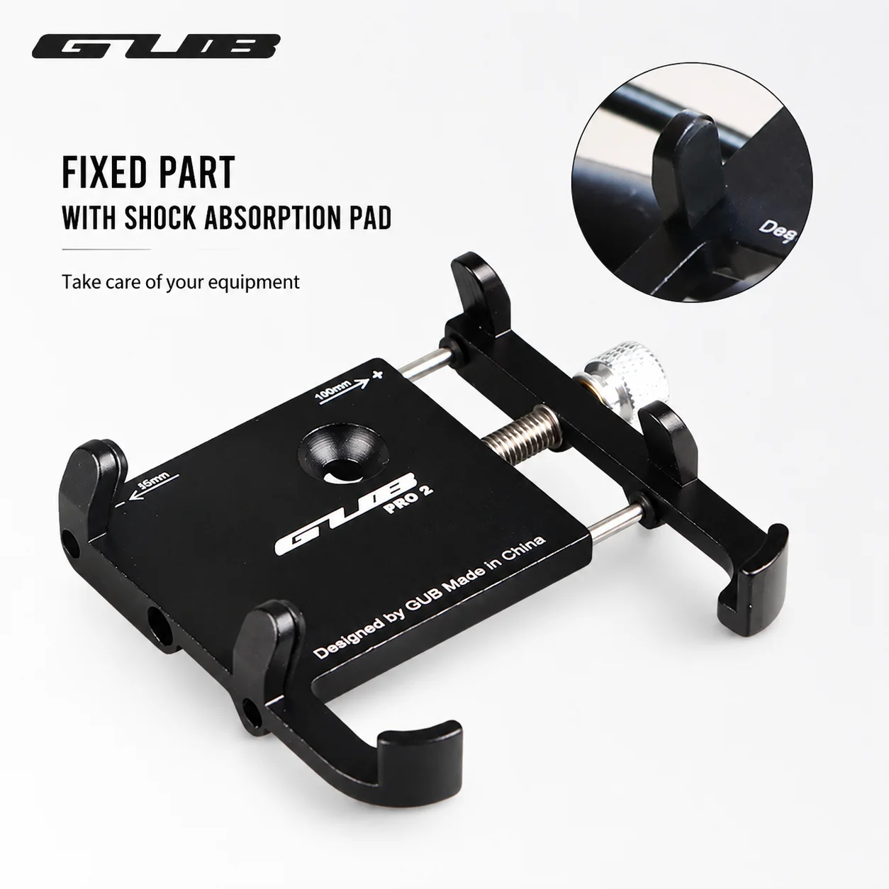 GUB Bicycle Phone Holder Handlebar Mount Adjustable Bike Cell Phone Stand Clip 3.5-6.2 Inch Smartphone Cycling Accessory