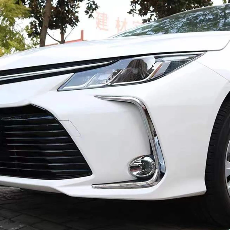 For Toyota Corolla Altis 2019-2021 2022 Front Fog Light Protector Cover Fog Lamp Frame Trims ABS Chrome Car-Styling Accessories