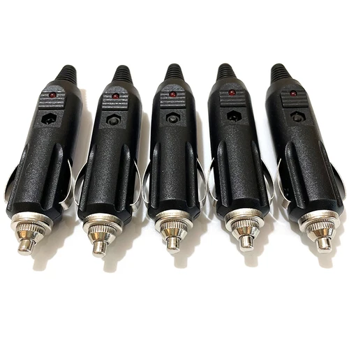 5 uds DC12V encendedor de cigarrillos de coche fusibles de enchufe macho 5A con enchufe indicador LED adaptador de cargador de energía conector convertidor enchufe