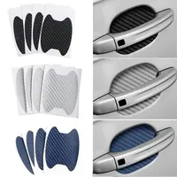 4Pcs/Set Car Styling Mouldings Sticker Car Door Sticker Carbon Fiber Scratches Resistant Cover Auto Handle Protection Film Parts