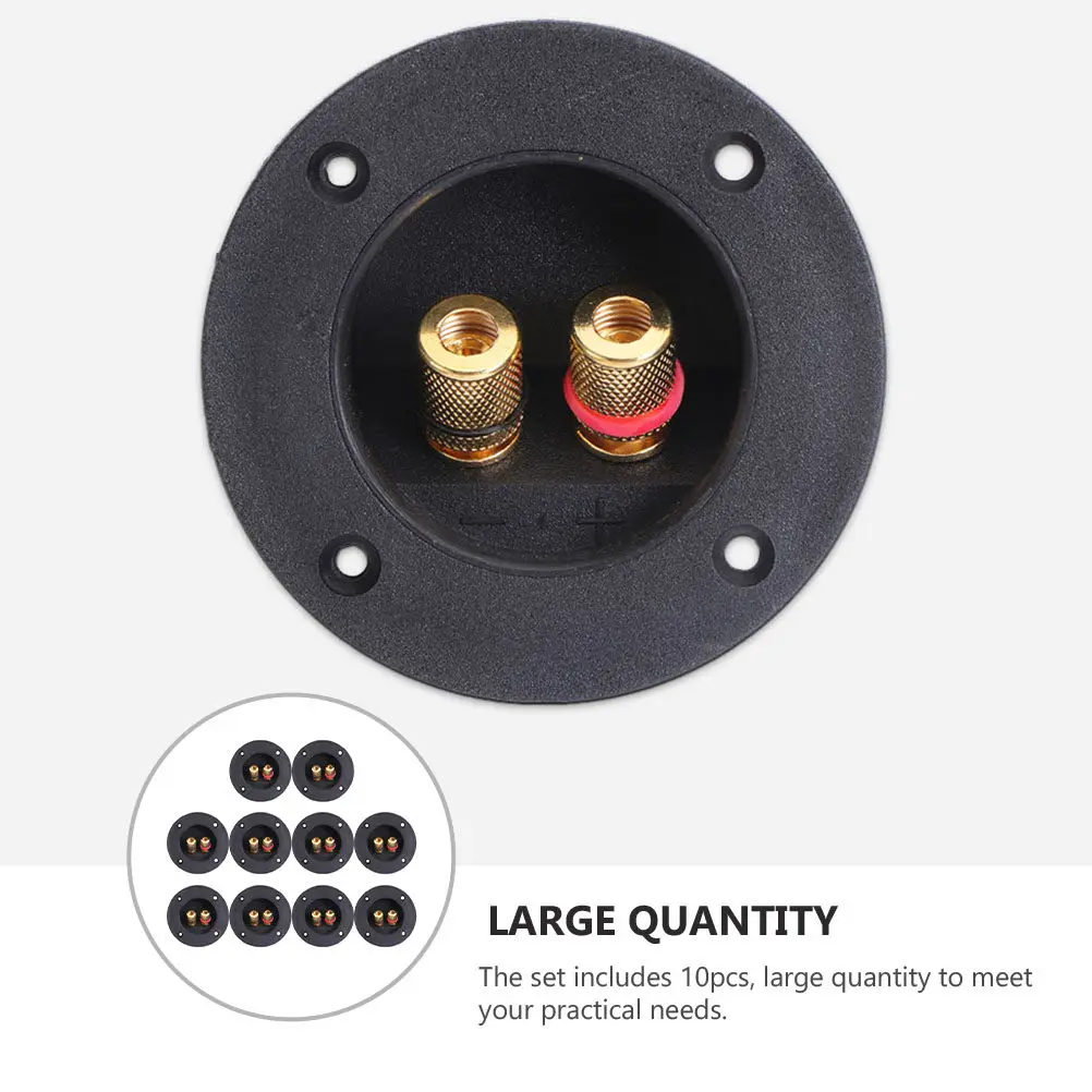 

10Pcs Speaker Box Accessories 2-Way Round Screw Cup Connectors for Loudspeaker Terminal DIY Sound Equipment Binding Post