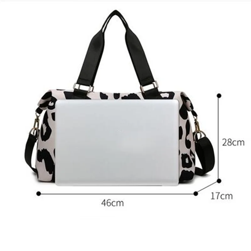 Fashionable 2023 New Travel Bag Duffle Bag Women Leopard Big Oxford Bag Tote Handbags Fitness Gym Bag Ladies Weekend Pink Bag