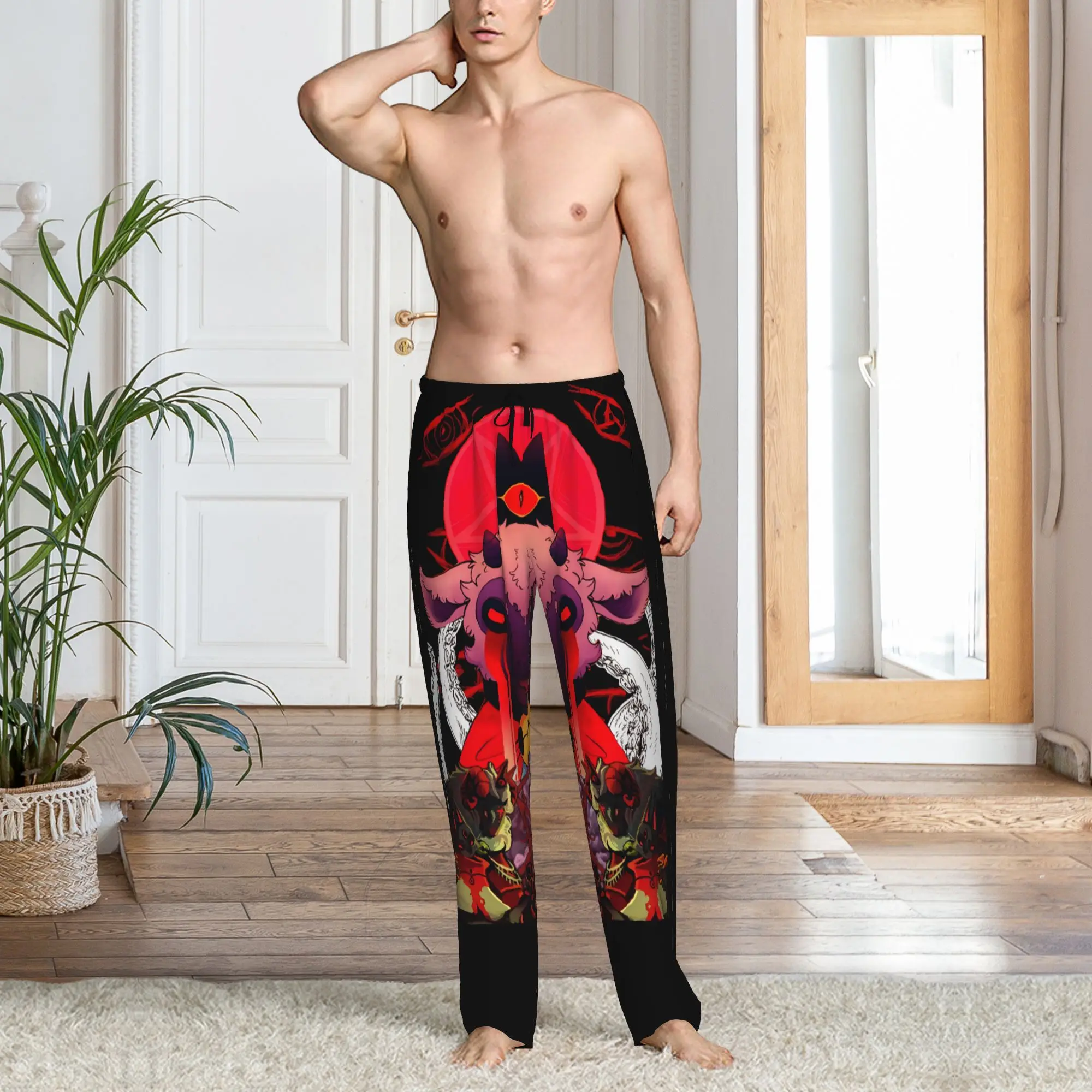 Custom Cult Of The Lamb Pajama Pants Sleepwear for Men Elastic Waistband Video Game Sleep Lounge Bottoms with Pockets view 6