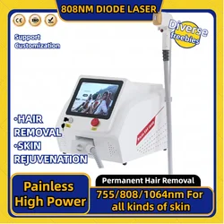 New Style 808 Diode Laser Hair Removal Commercial Depiladora Laser Appliances 3 Wavelength Painless Whole Body Hair Removal