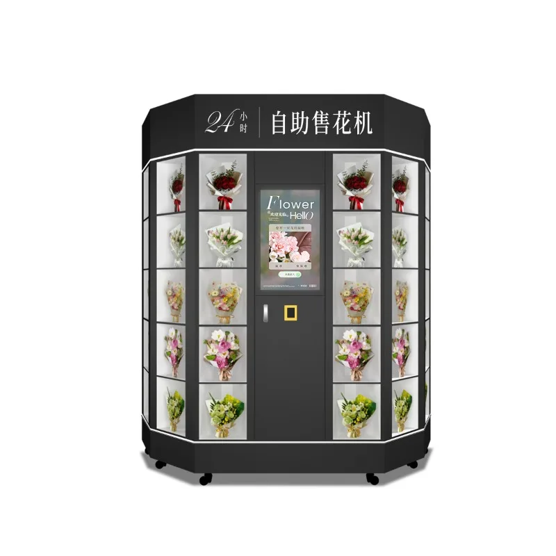 Self-service flower vending machine unmanned supermarket shopping mall airport subway flower shop