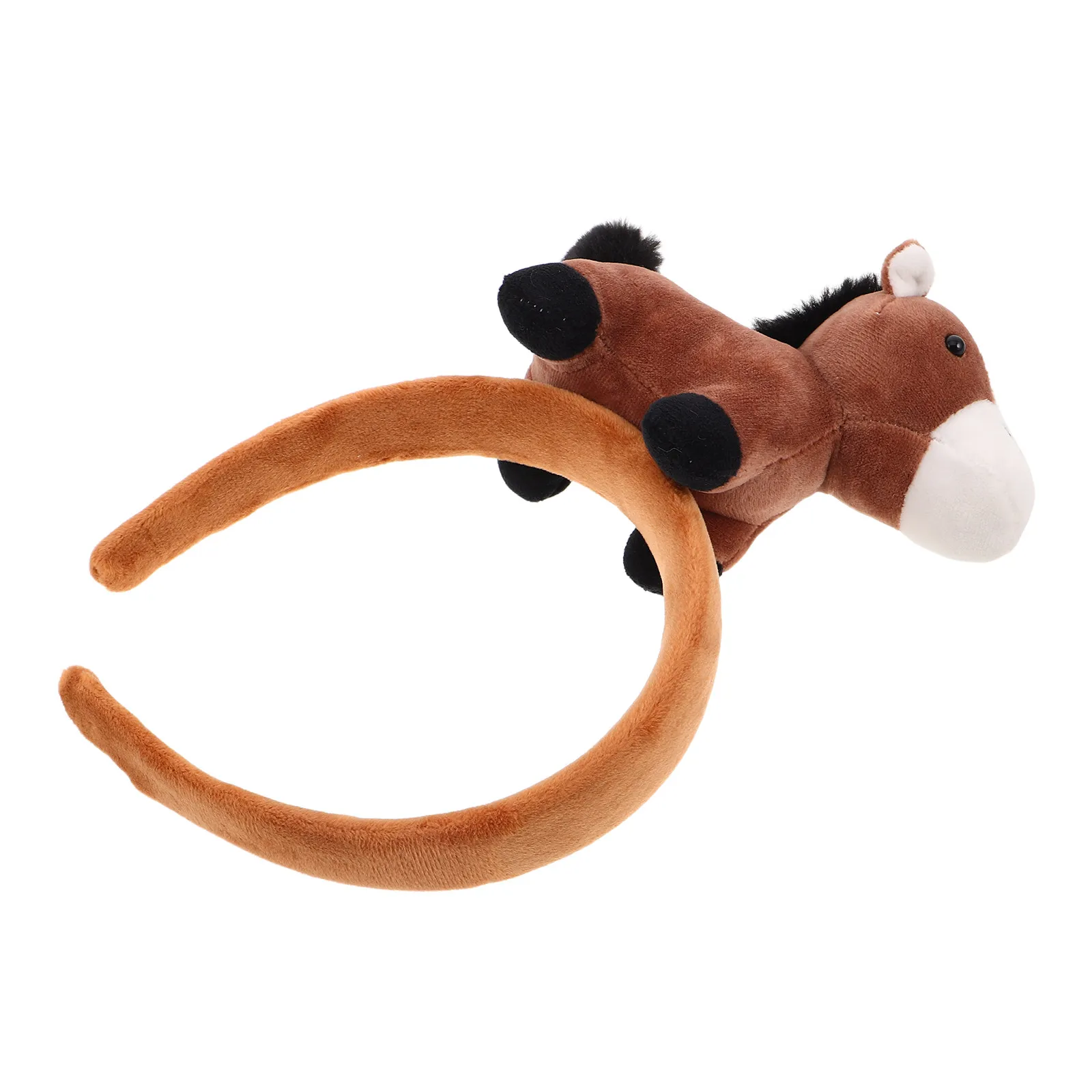 

Повязка на голову «Год Лошади» 2026, коричневая, с ушками лошади, из искусственного меха, для детей и взрослых, для празднования Лунного Нового года