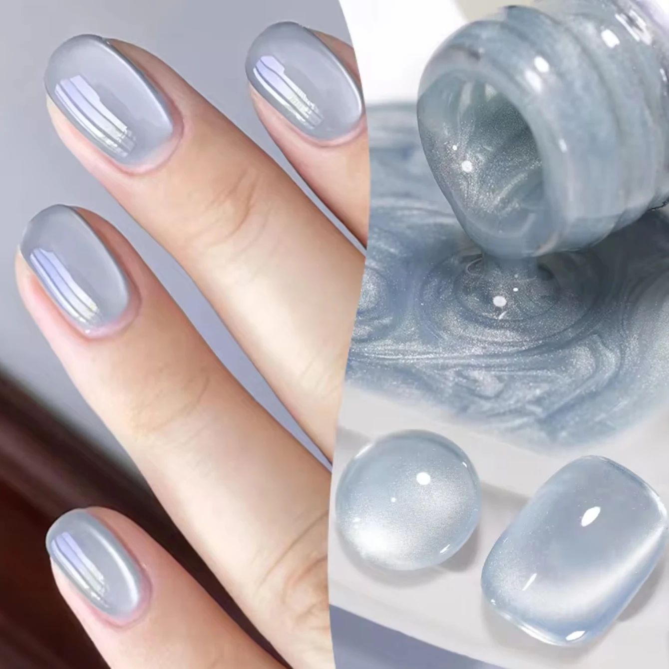 12 ml 1 stücke Kristall Rosa Blau Katze Magnetische Gel Nagellack Gelee Glas Perlen Nagellack Semi Permanent Soak Off UV Gel Lack