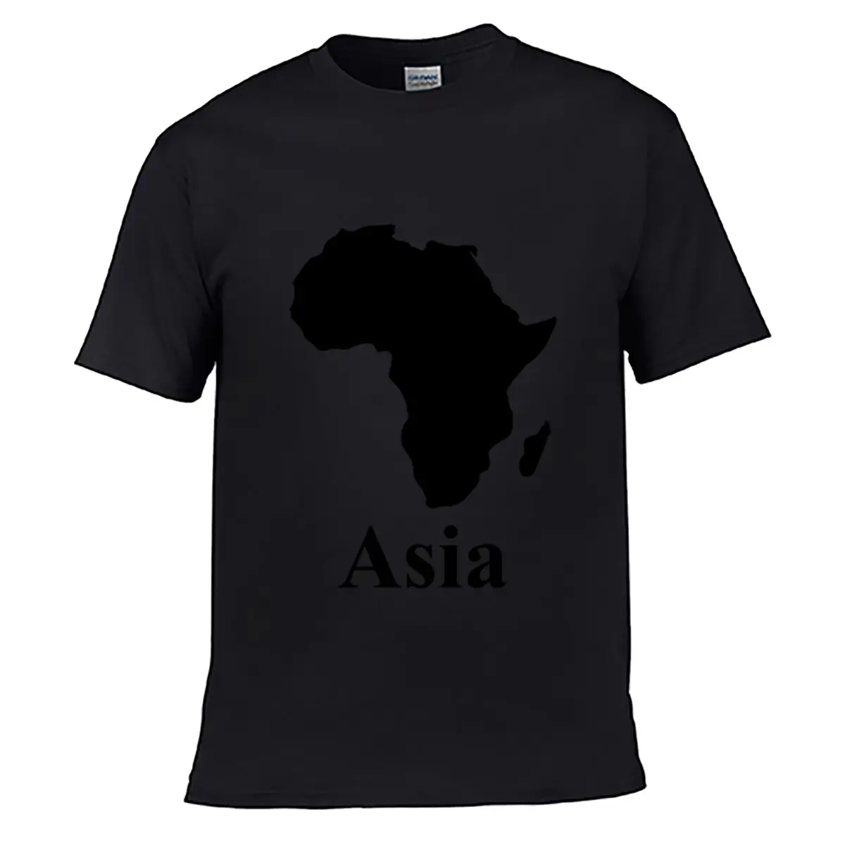 Africa Map Asia Geography Silhouette Design Men Summer Washed Tee Loose Distressed Top