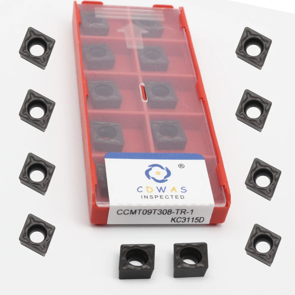 CCMT09T308-TR-1 kc3115d 10 pçs carboneto de inserção torneamento externo ferramenta cortador usinagem ferro fundido torno cnc metal torneamento inserção