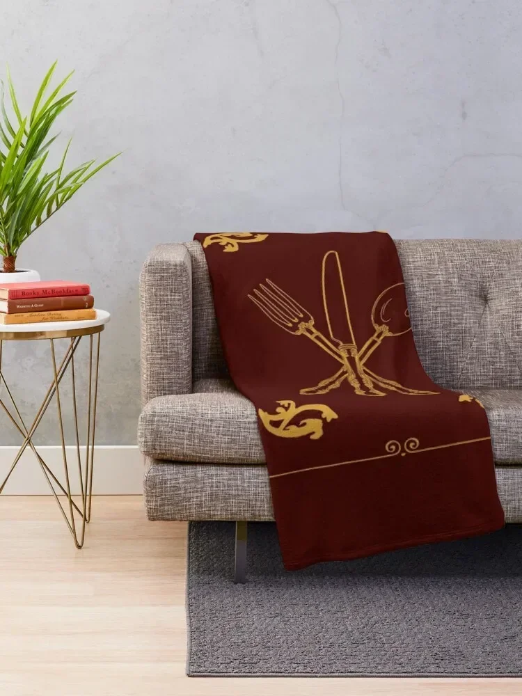 Just Add Magic Utensils Gold with Border Throw Blanket blankets and throws Fashion Sofas Baby Decorative Sofa Blankets