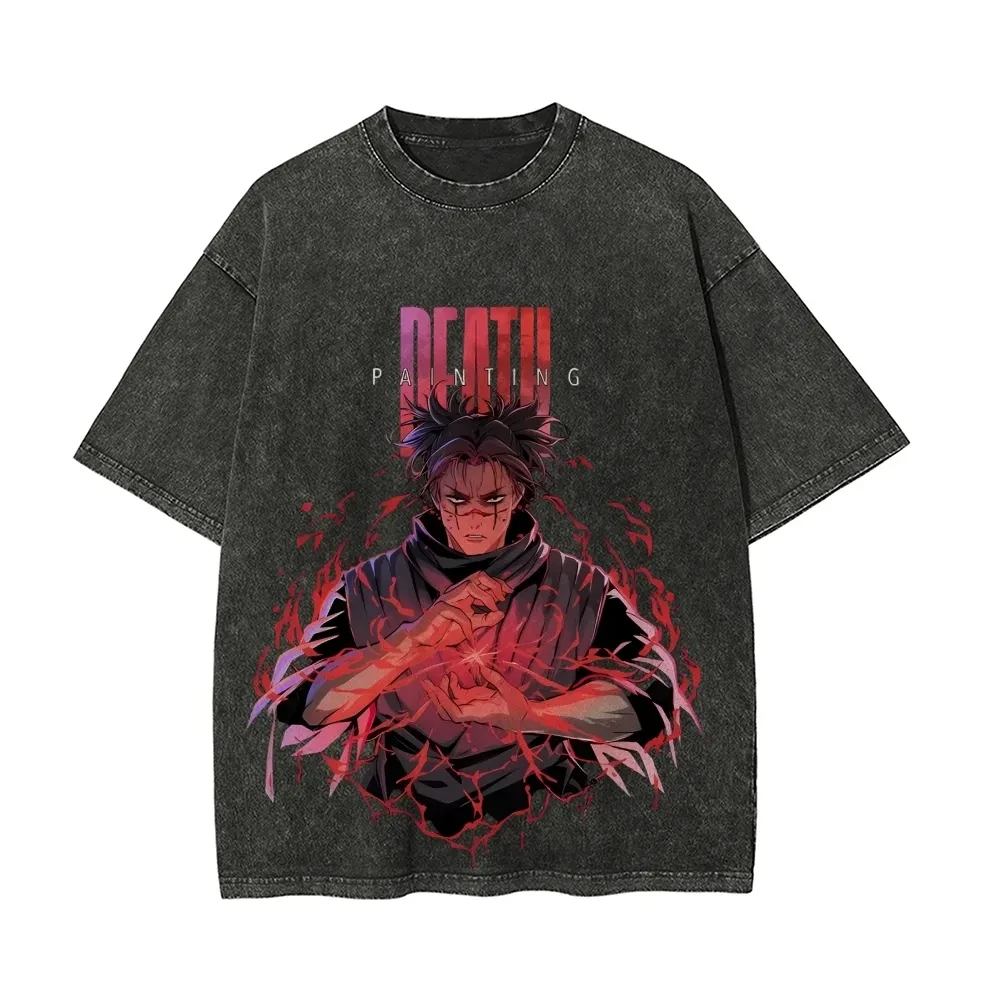 

Jujutsu Kaisen Choso T Shirt Death Painting Graphic Men Acid Wash Oversized Streetwear Anime Retro Cotton Top Tee