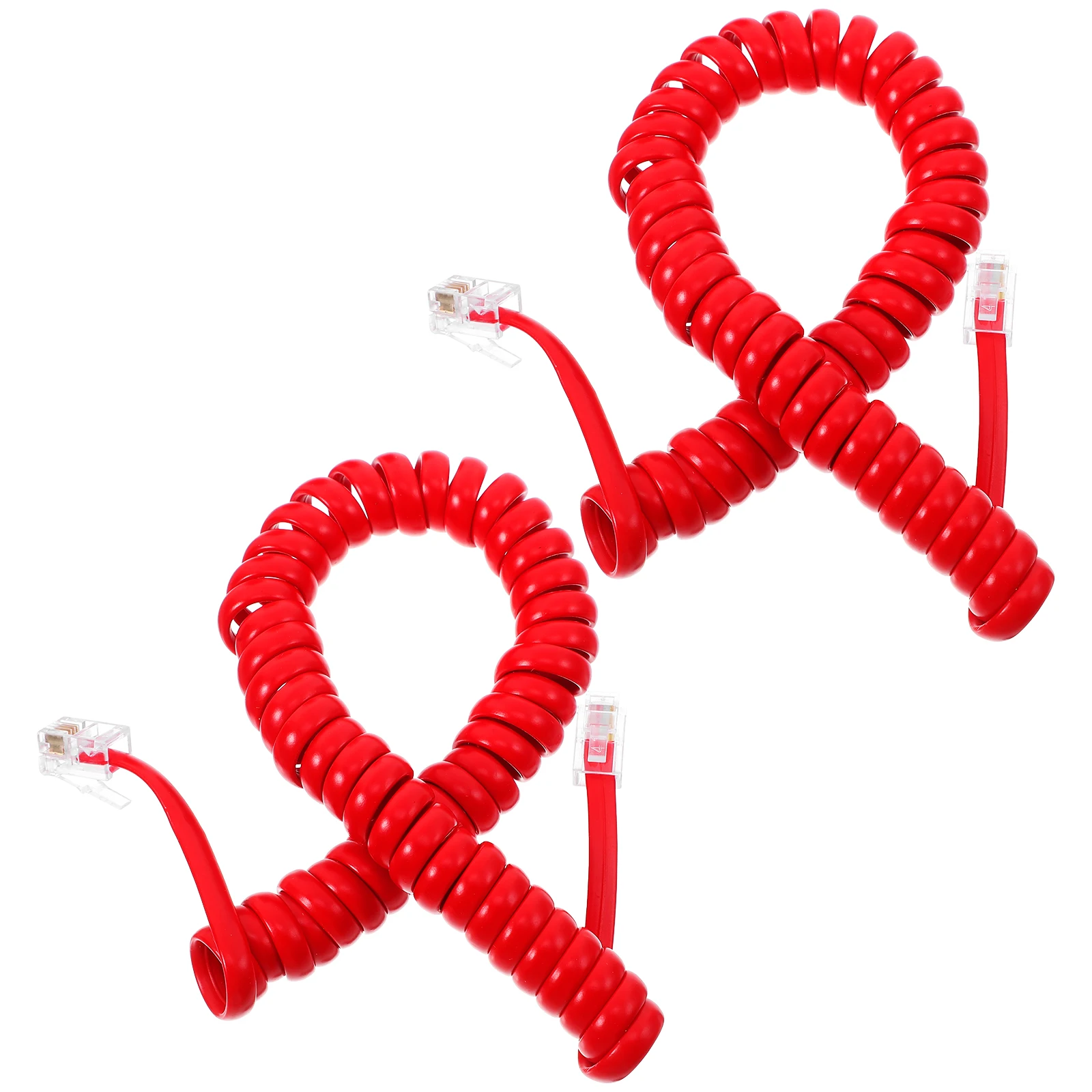 

2pcs Cable Line Phone Telephone Accessory Coiled Cords Short Wire Landline Durable Spring Design Easy