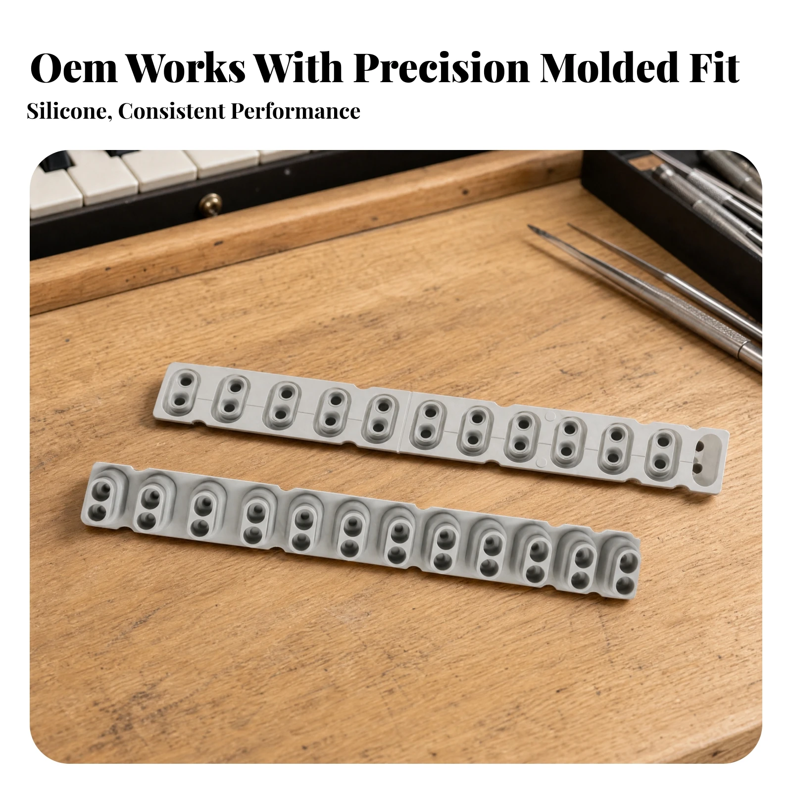 Silicone Conductive Rubber Contact Strip Wear-Resistant Keyboard Conductive Pad Replacement Part Low-Profile for Technicians