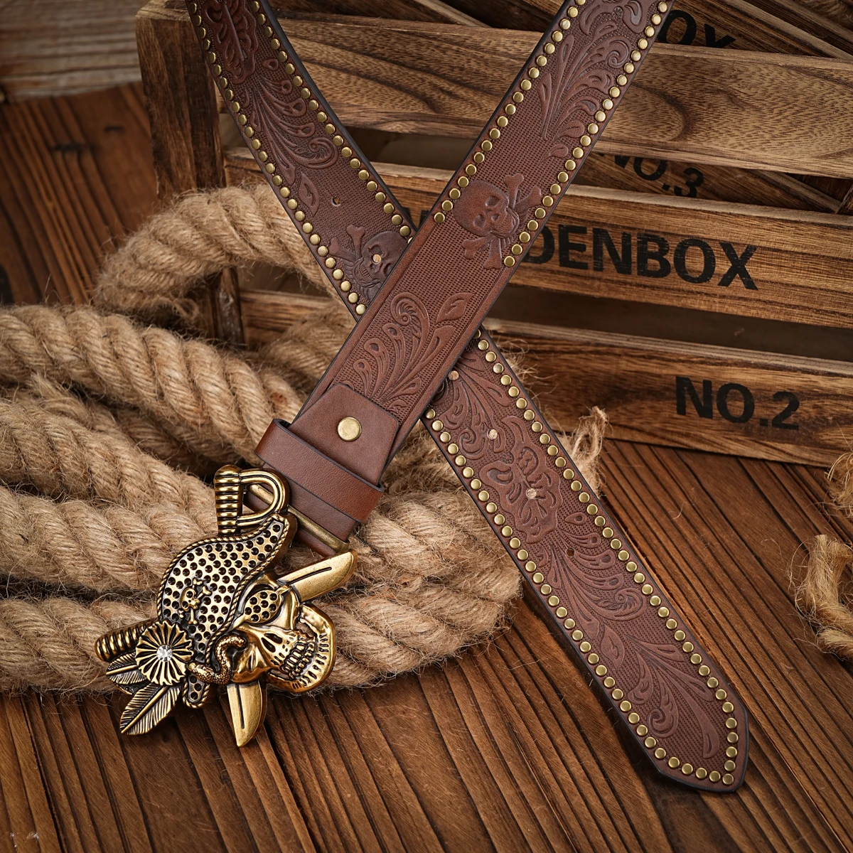 남녀공용 카우보이 PU 가죽 벨트, 빈티지 말 벨트, 청바지용 꽃 각인 버클 벨트