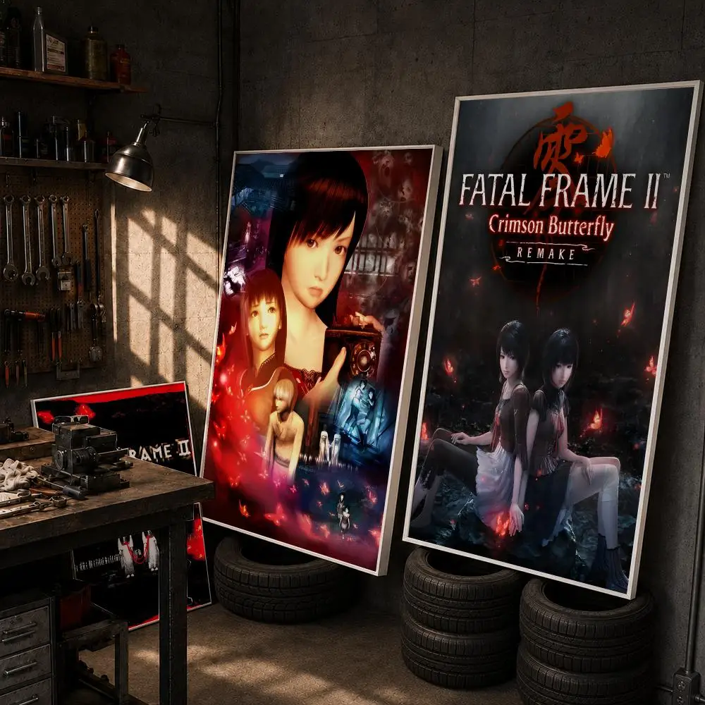 Game F-Fatal Frame II Crimson Butterfly Poster HD Wall Art Home Decor Waterproof Print Bedroom Garage Party Gift