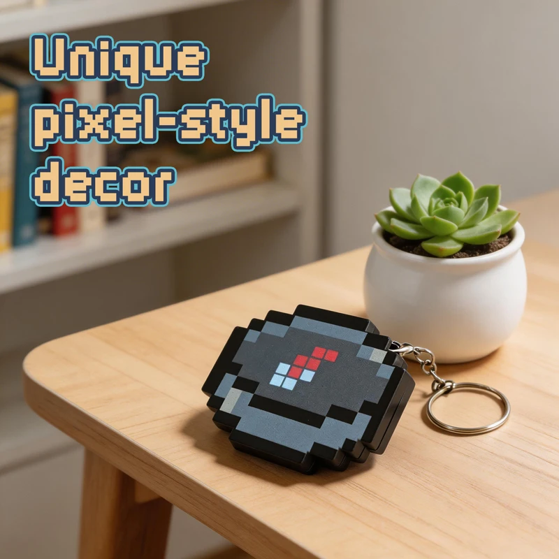 2026 NEW Rechargeable Pixel Compass Keychain Portable Moveable Retro Gaming Accessory Trinket Cool Gamer Gift for Girls Boys image 5