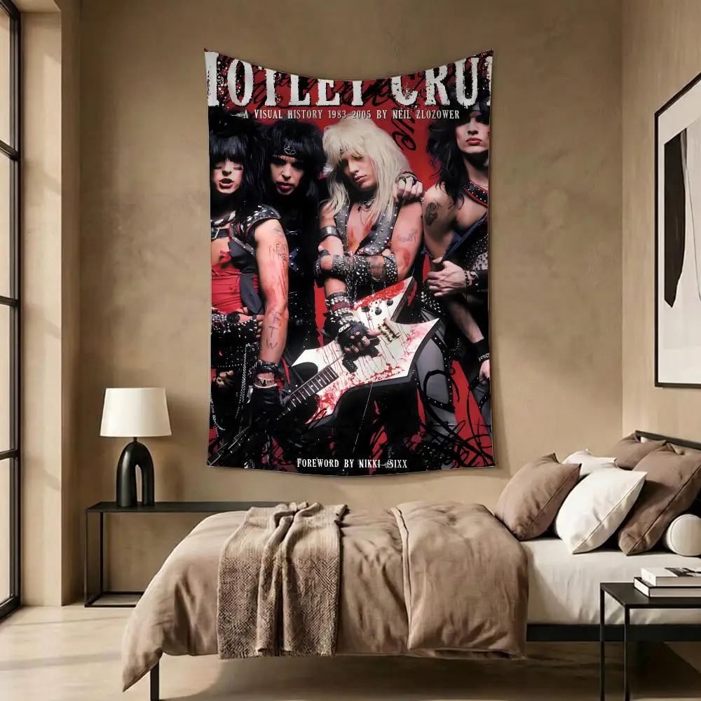 Band Music Rock Motley Crue Tapestry Daily Soft Rectangular Wall Hanging Decor for Living Home Room