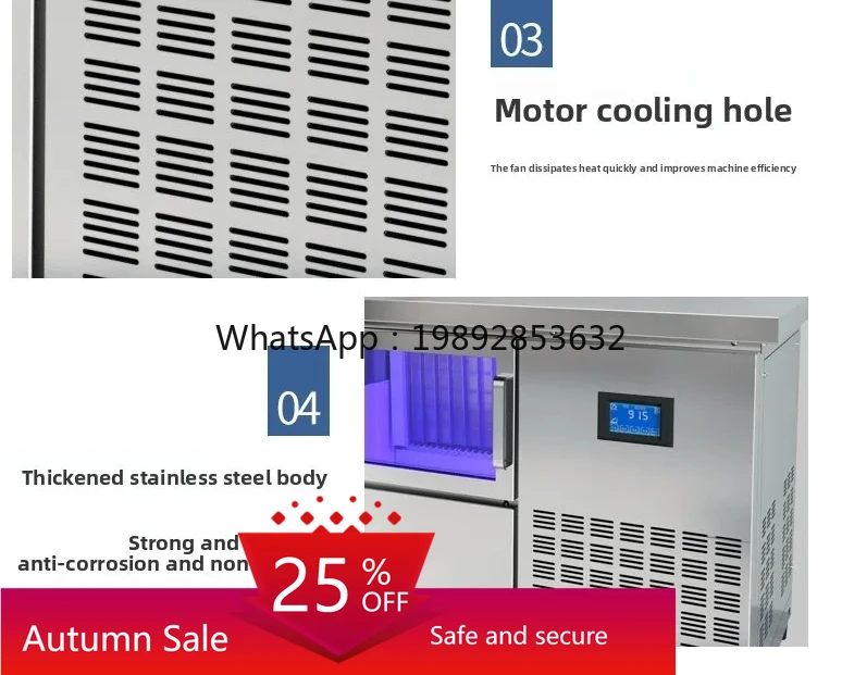 

Ice Maker Commercial Milk Tea Shop Fully Automatic Bar Counter Blue Light Integrated Machine