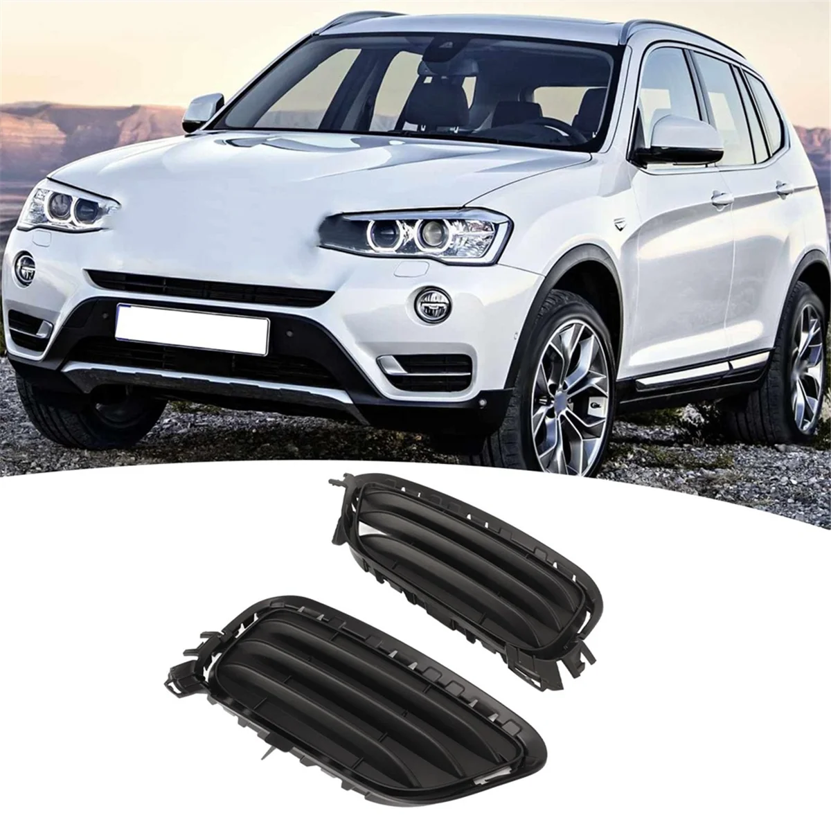 1 Pcs Right Front Bumper Mesh Fog Light Frame for BMW X3 F25 51117338514 BMW PartsN03R