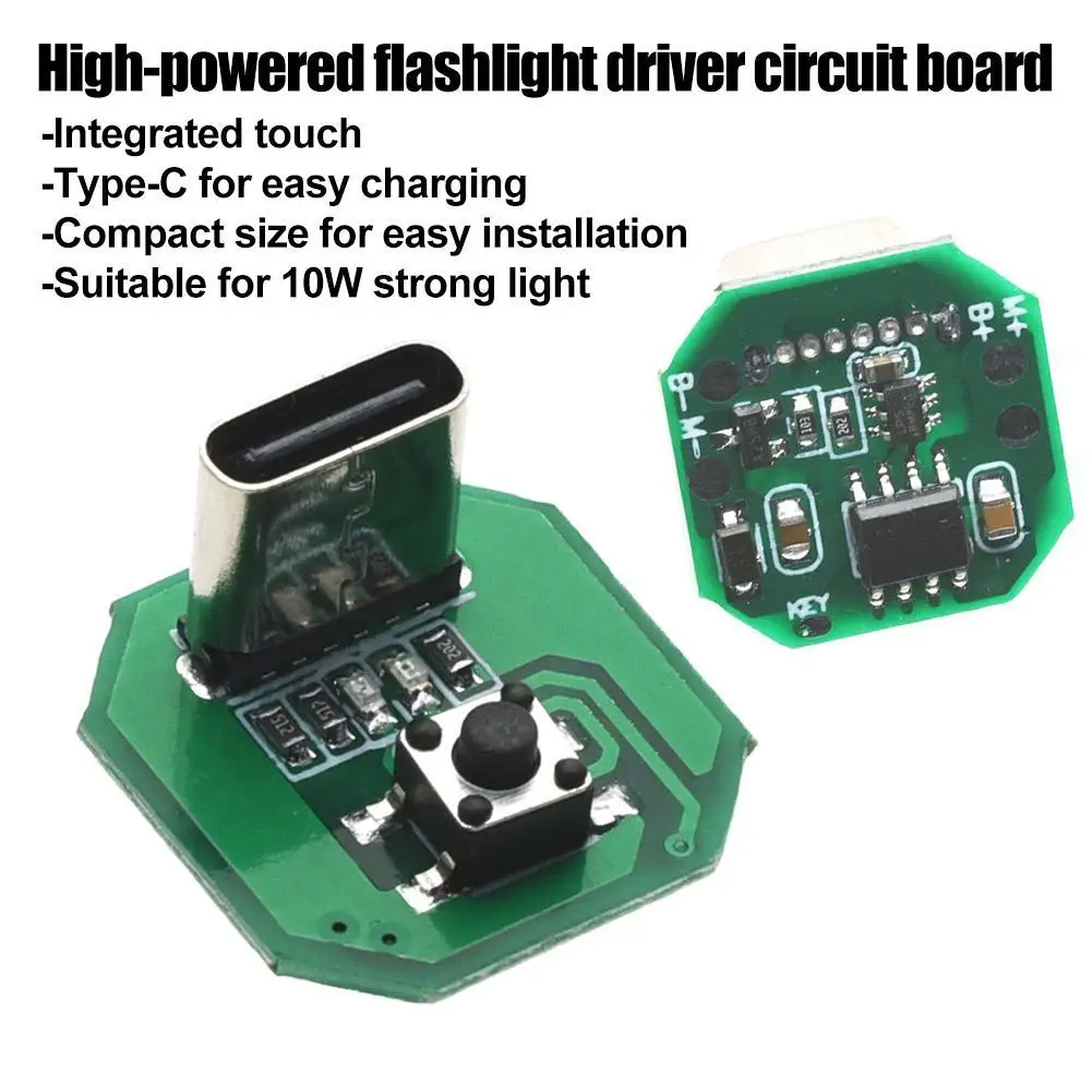 Strong Light Flashlight Driver Board With Type-C - Charge/Discharge Integrated Module, DIY Circuit Board Accessories