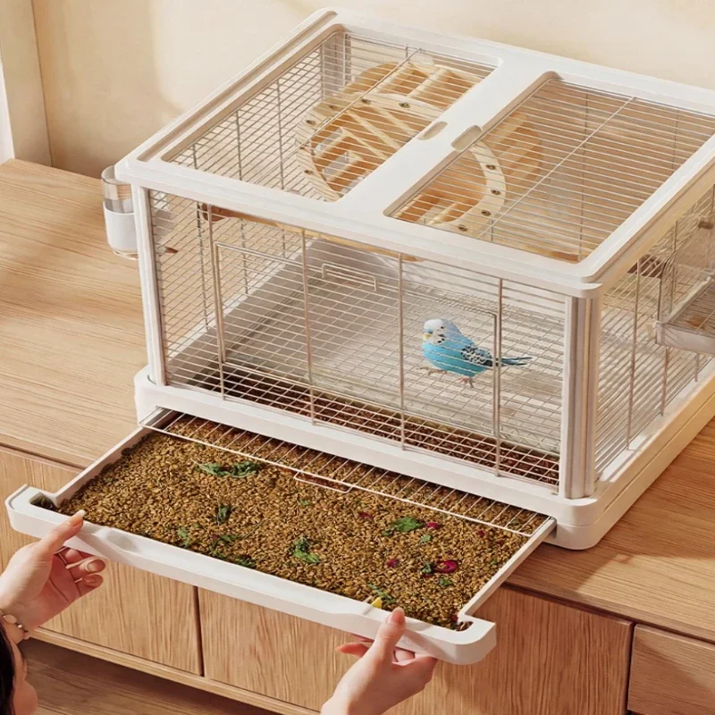Parrot Bird Cage Large Spaces Bird Cages Luxury Villa Bird House Pet Feeder Decorative Pet Feeding Nests with Fecal Chassis
