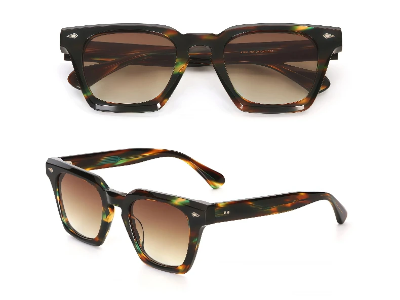 LumoGaze Retro-Sonnenbrille mit dickem Rahmen, rechteckig, UV400-Schutz für Damen, trendige Retro-Sonnenbrille aus hochwertigem Acetatfaser für Herren – Detail 19