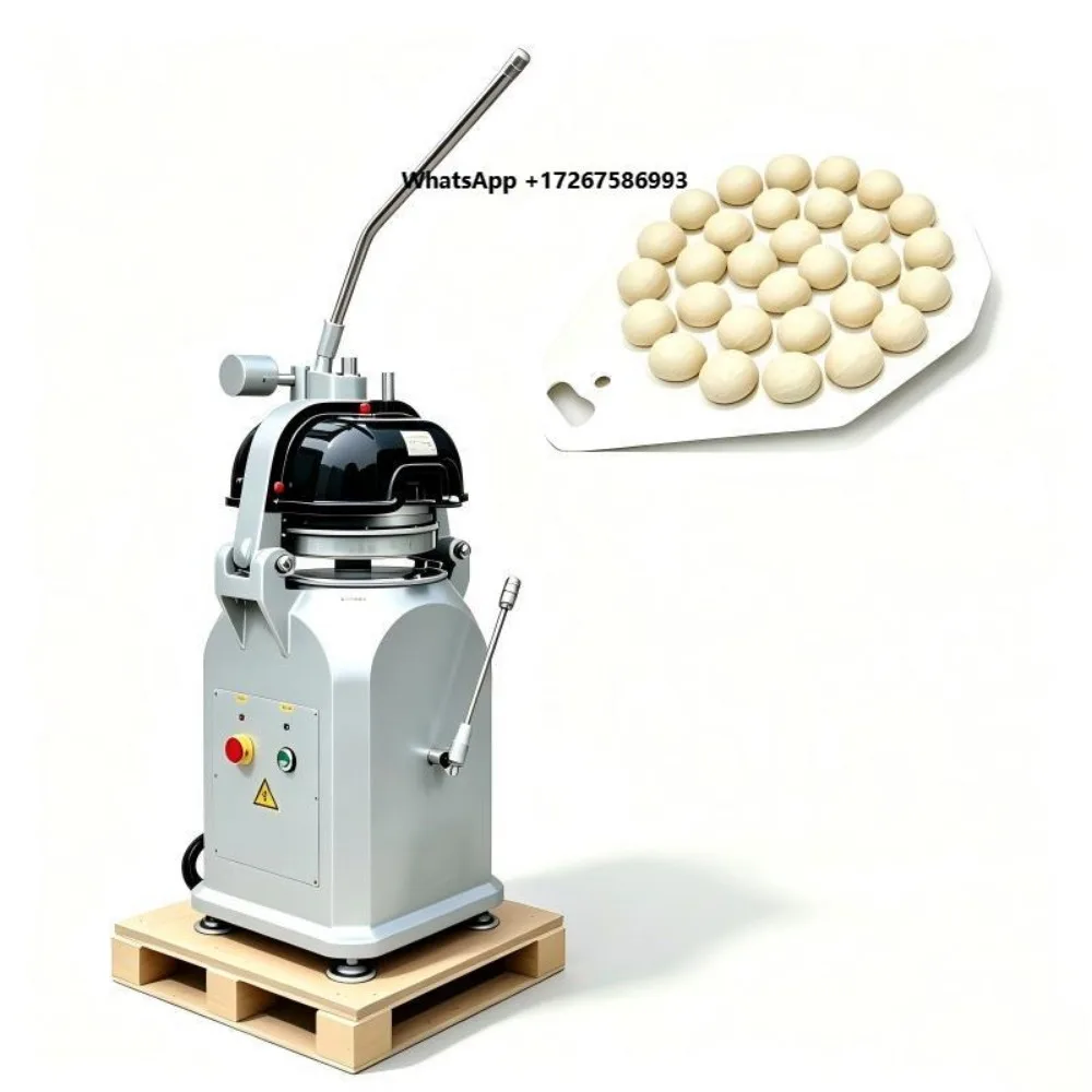 Dough Divider Rounder Automatic Machine Chrome Plated Base 4 Interchangeable Cutter Heads for Commercial Bakery Equipment