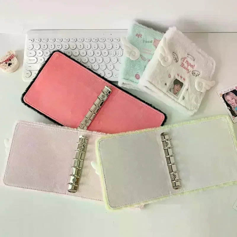 INS Style Plush Wing A7 Binder Book Photos Album Photocard Cute Collect Idol Photo Album Loose Leaf Storage Display Book