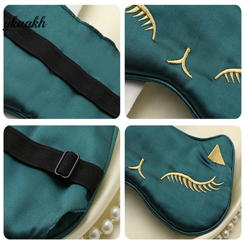 

Imitated Silk Sleep Eye Mask Soft Sleeping Eye Covers Soft Relax Eyes Bandage Sleeping Blindfold For Women Men