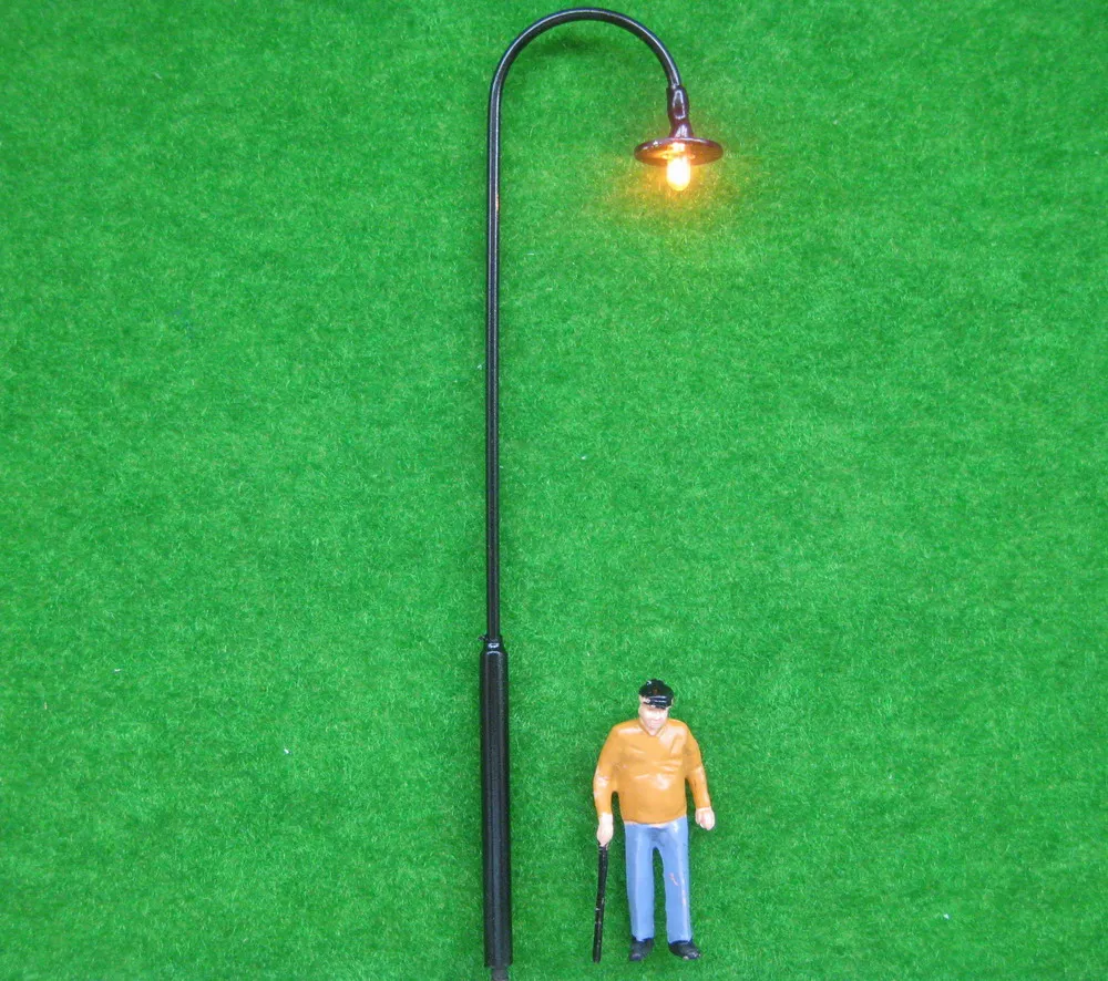 5pcs Model Railway 1:43 Green Post Lamps Street Lights O Scale 14cm Mini Bulbs 12V LSL03