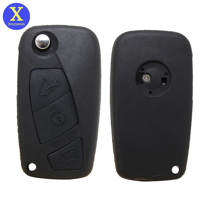 Xinyuexin Remote Folding Car Cover Key Shell Case for Fiat Iveco Daily (2006 - 2011) GT10 Blade Keyless Fob 3 Buttons Keychain