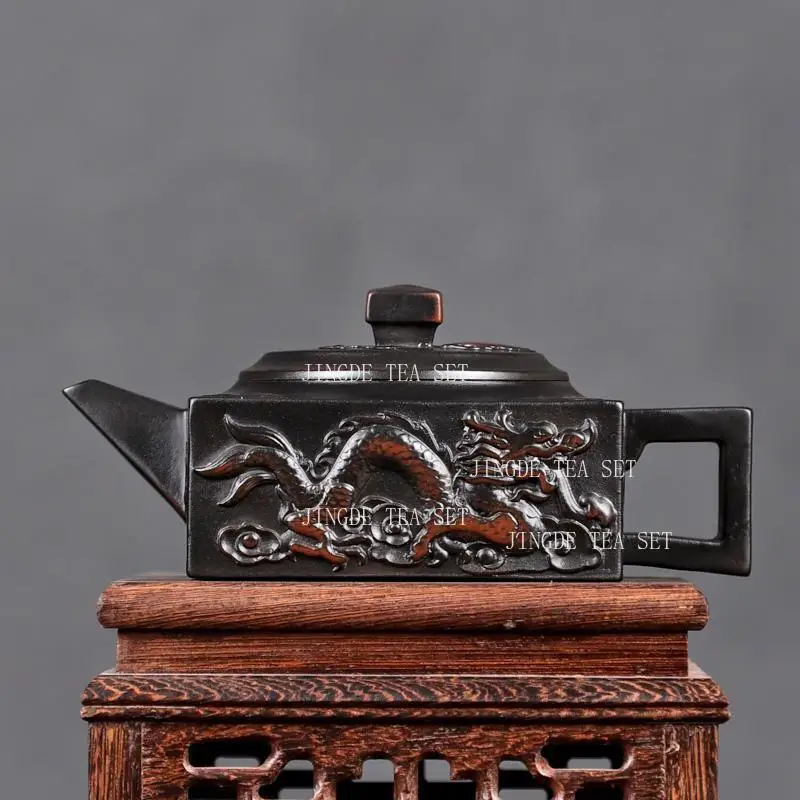 240ml Purple Pottery Phoenix Singing Pot Handmade Large Capacity Teapot High End Household Tea Set Can Be Inverted and Rotated