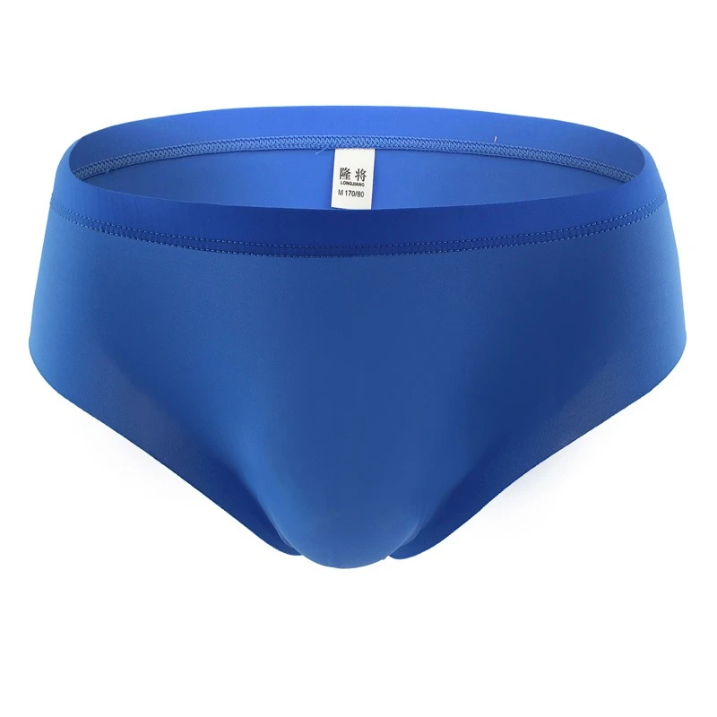 Ice Silk Briefs for men Seamless Quick Dry Cool Feel Ultra-Thin Soft Lightweight Underwear Mid-Waist U Convex Pouch Underpants