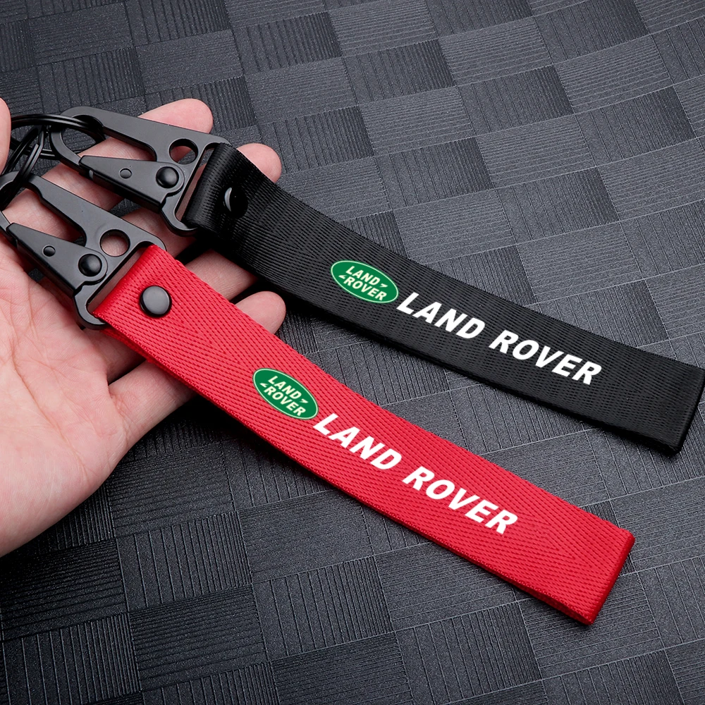 Car Nylon Keychain Key Ring Auto Decoration Accessories For Land Rover L494 RANGE Sport Grille Emblem Vogue L40 SVR Accessories