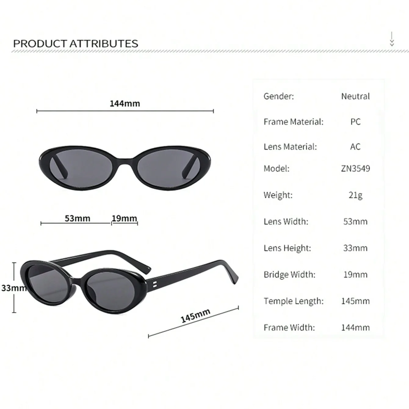 1Pc Unisex Glasses New Style Exquisite Compact Oval Fashion Trendy Casual Versatile Stylish Christmas Gift Daily Party Gathering image 6