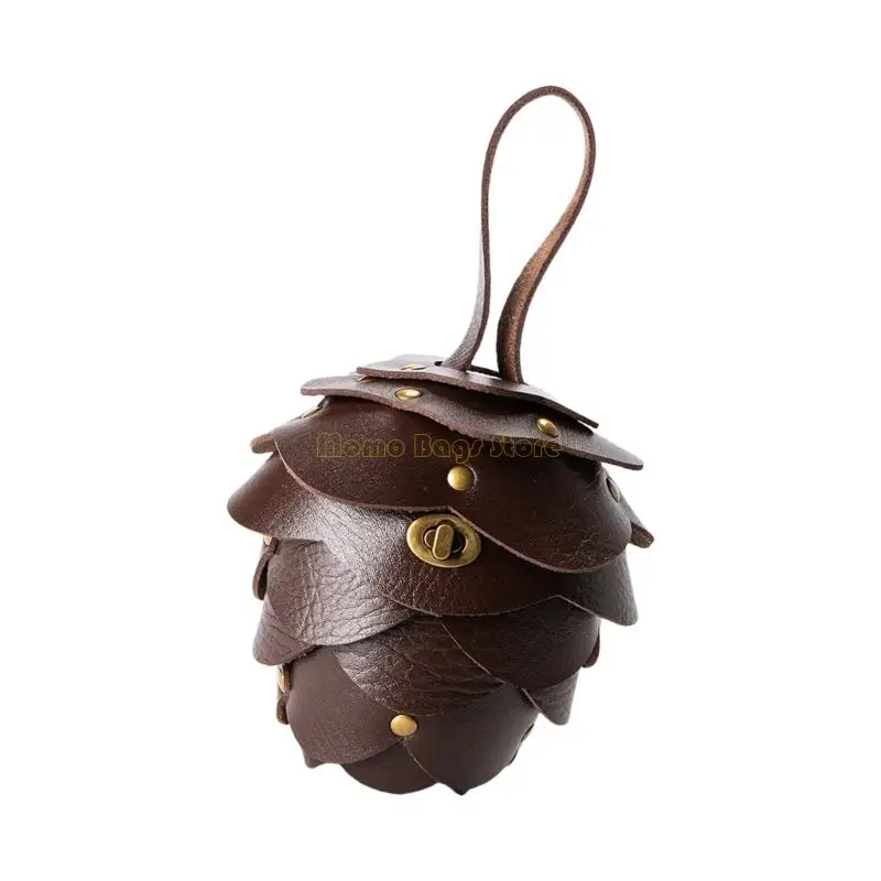 X90D خمر ميني Pinecone Coin محفظة مضغوطة PU محفظة للضرورة اليومية