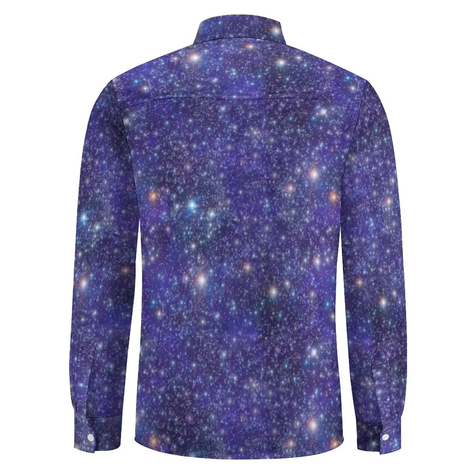 Chemisier à manches longues imprimé nuit étoilée pour hommes, chemises décontractées bleues Galaxy, design élégant, vêtements de mode, grande taille, automne