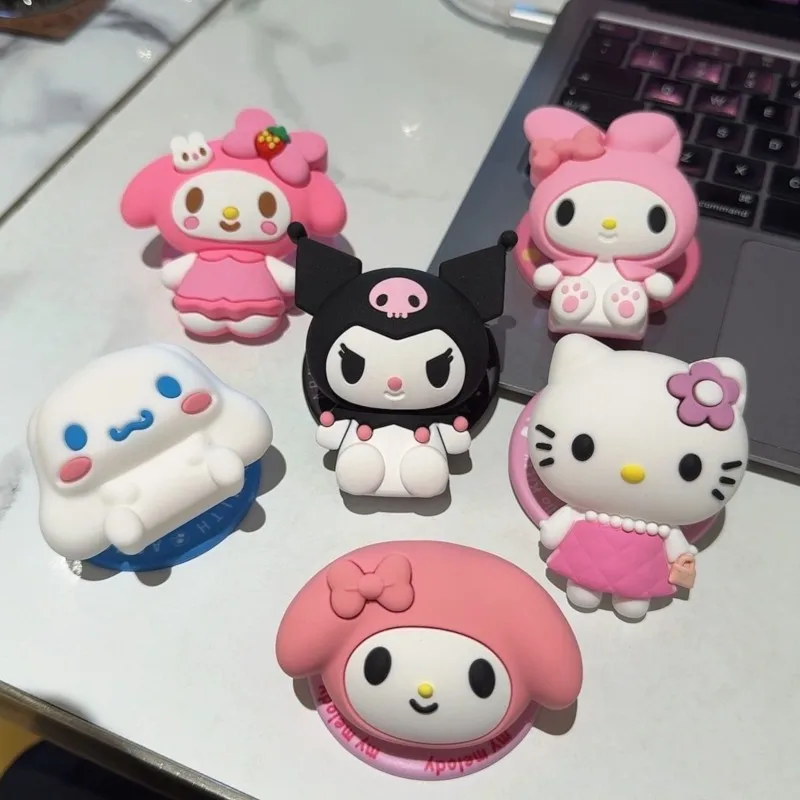 Cute 3D Cartoon Kuromi Cinnamoroll For Magsafe Magnetic Phone Griptok Grip Tok Stand For iPhone 18 Wireless Charging Case Holder