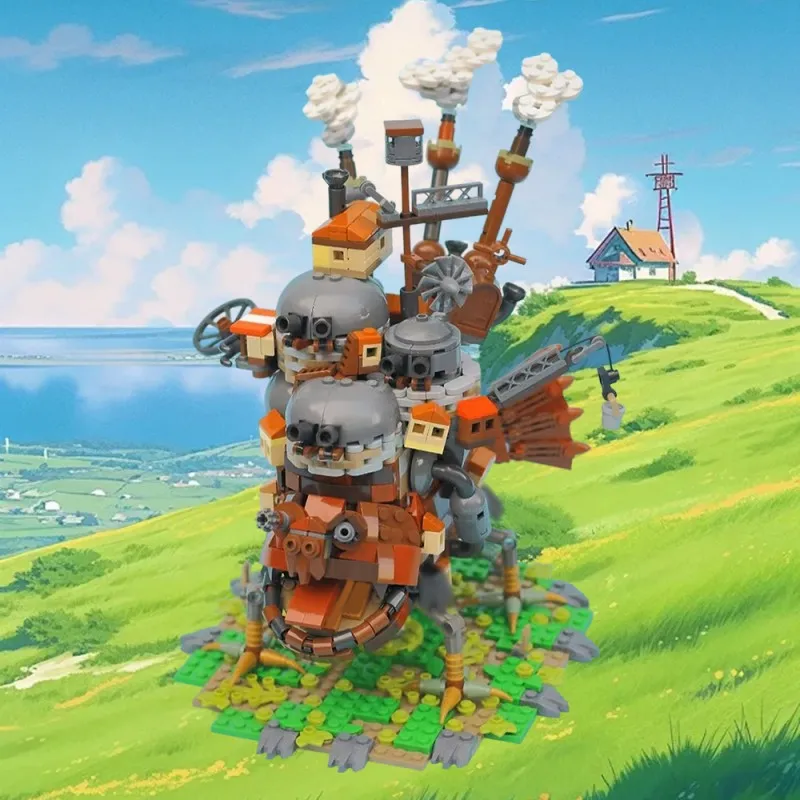 

1243PCS MOC Japanese Anime Moving Castle Building Blocks Set Creative Mechanical Castle Model DIY Assemble Toys Kid Collect Gift