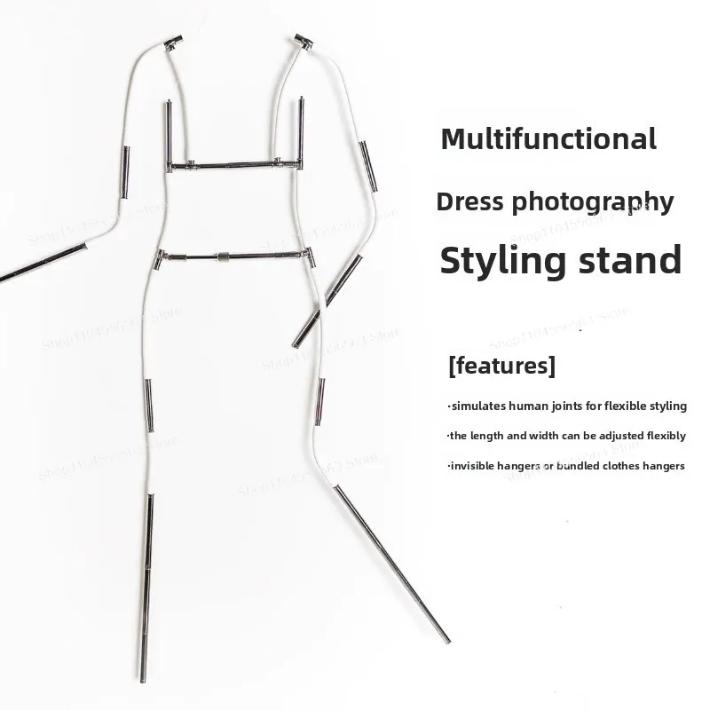 Adjustable Telescopic Invisible Hanger Stand, Multifunctional Dress Display Rack for Clothing Photography & Boutique