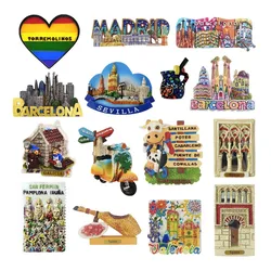 Europe Spain 3D Refrigerator Magnet Tourist Souvenirs Stickers,Home & Kitchen Decoration Fridge Magnet Message Sticker