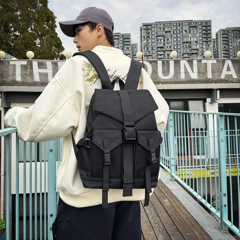 Large Capacity Computer Bag student shoolbag new High Quality Neutral Style Contrasting Multi pocke Backpack Fashion Travel Bag