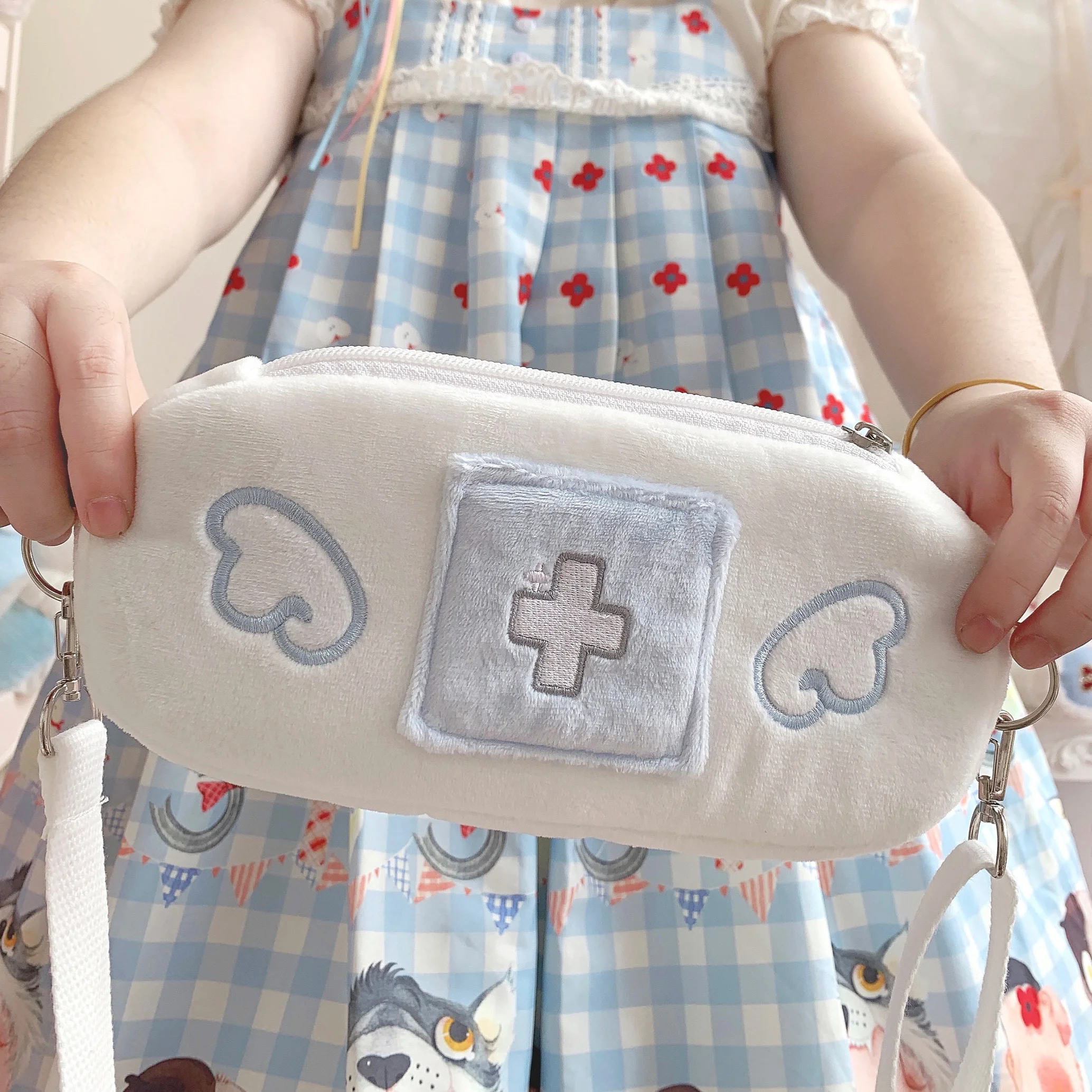 Original Adhesive Bandage Plush Angel Mini Chest Bag Water Color Japanese Mine Medical Water Color System Lolita Crossbody Bags