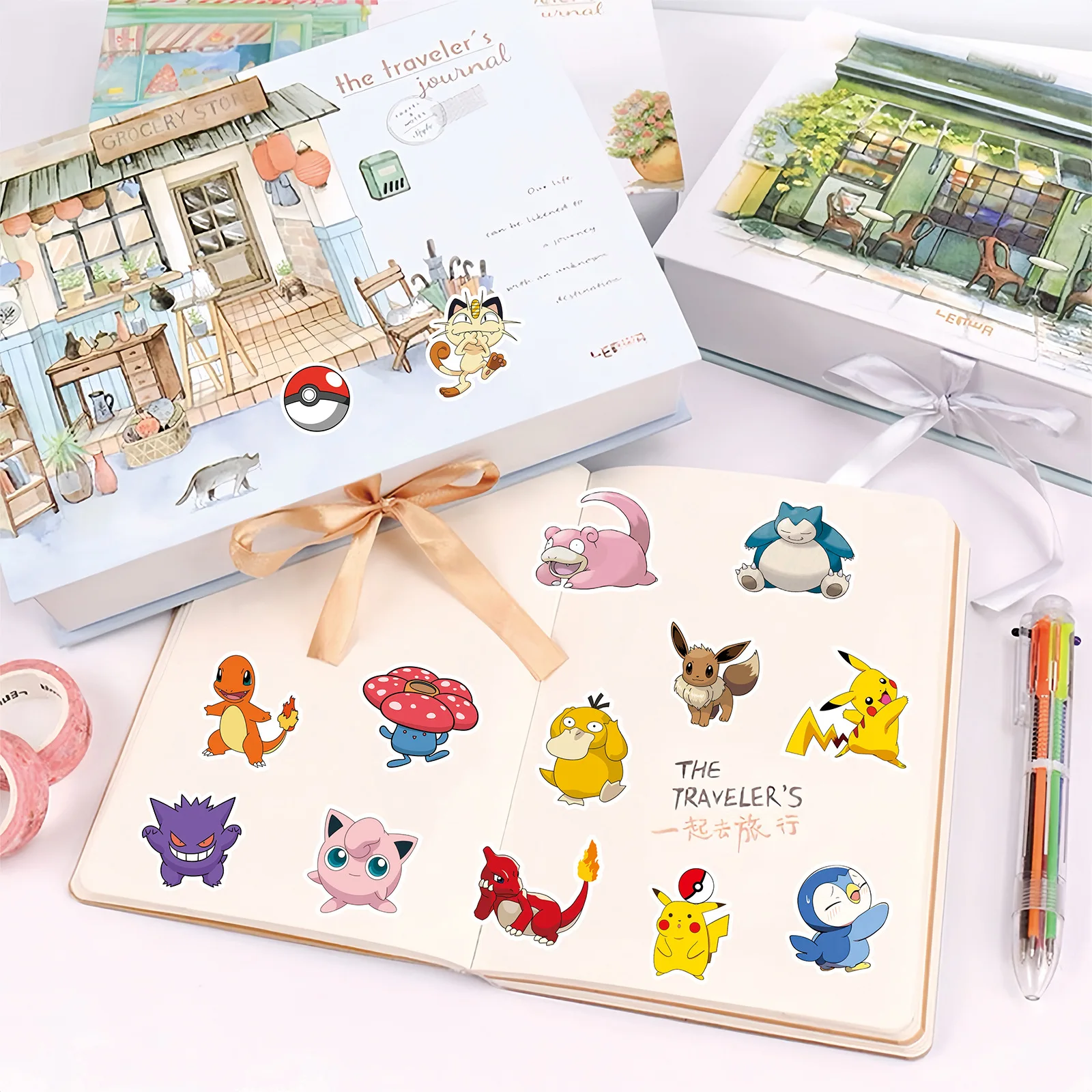 100 قطعة ملصقات بوكيمون أنيمي لطيف Kawaii بيكاتشو Eevee الكرتون الشارات المحمول الهاتف سكيت الغيتار لعبة أطفال باردة ملصق هدية