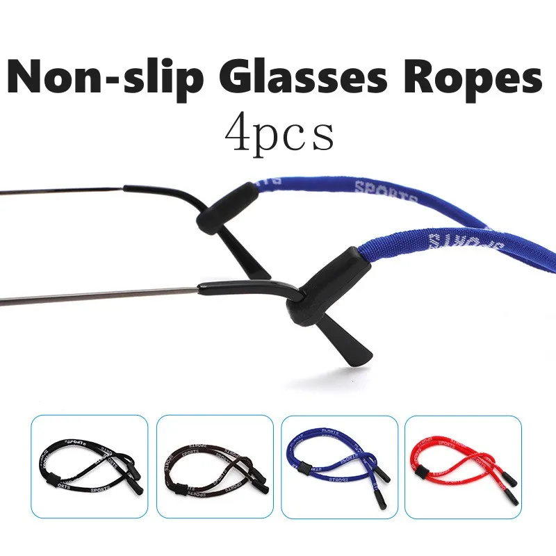 4pcs Non-Slip Glasses Rope for Men Women Unisex Retro Elastic Eyewear Accessories Outdoor Sports Glasses Cord Eyeglasses Chain